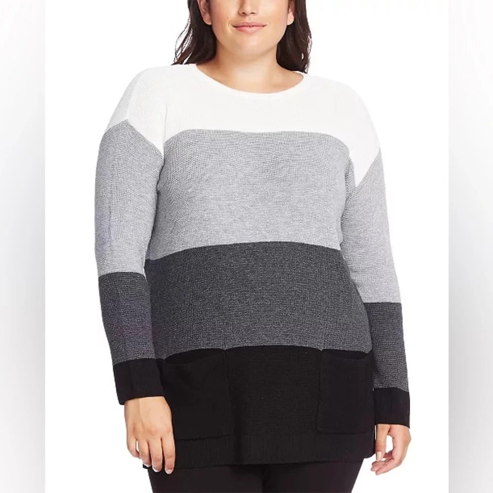 NWT VINCE CAMUTO Plus Size Colorblocked Sweater